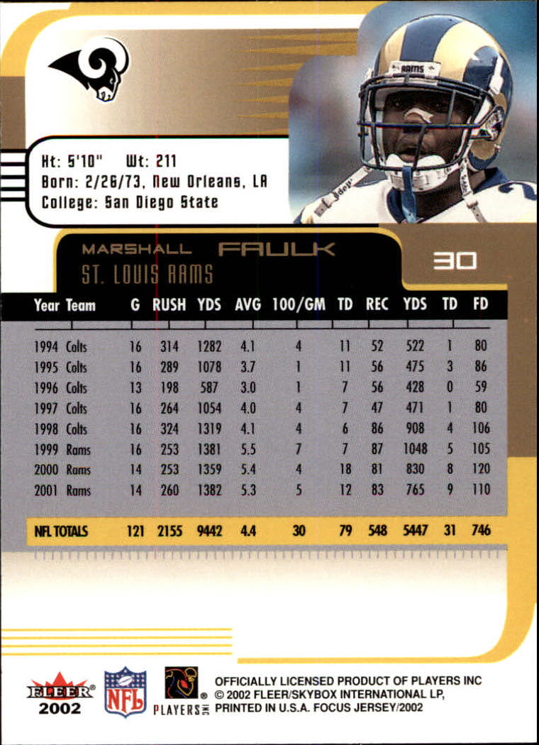 2002 Focus JE (Fleer) Football "Main Set" Cards - Picture 61 of 225