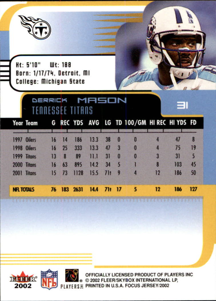 2002 Focus JE (Fleer) Football "Main Set" Cards - Picture 63 of 225