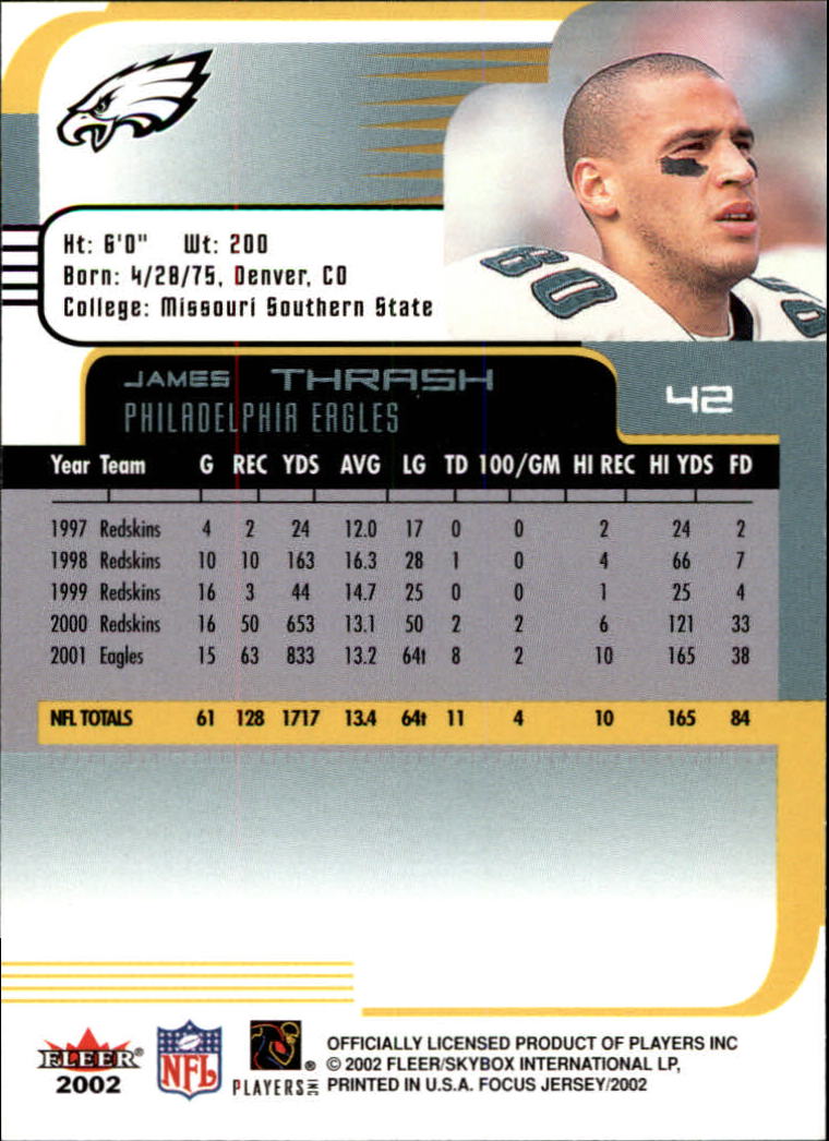 2002 Focus JE (Fleer) Football "Main Set" Cards - Picture 85 of 225