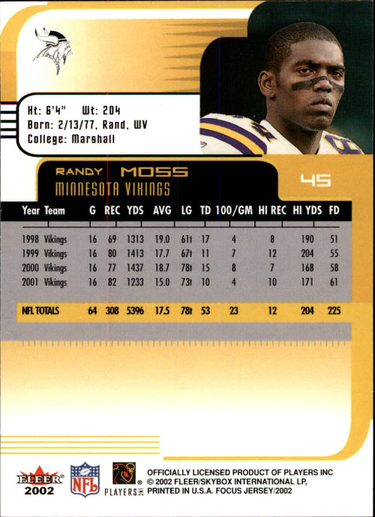 2002 Focus JE (Fleer) Football "Main Set" Cards - Picture 91 of 225