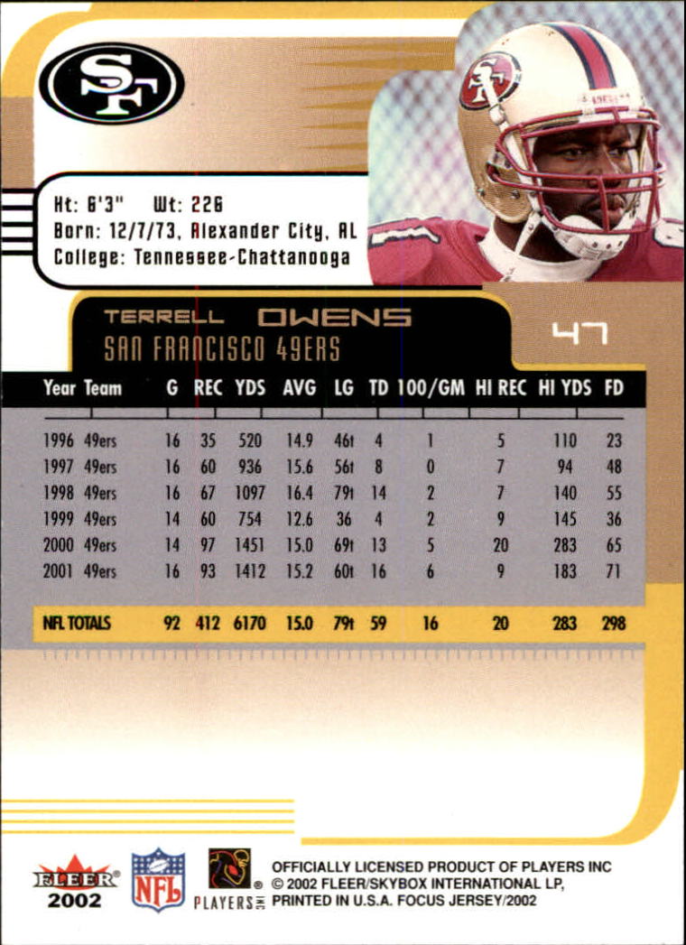 2002 Focus JE (Fleer) Football "Main Set" Cards - Picture 95 of 225