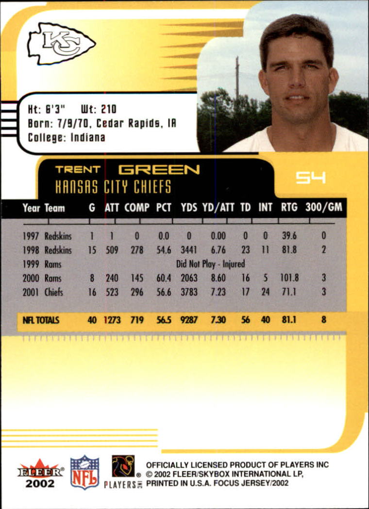 2002 Focus JE (Fleer) Football "Main Set" Cards - Picture 109 of 225