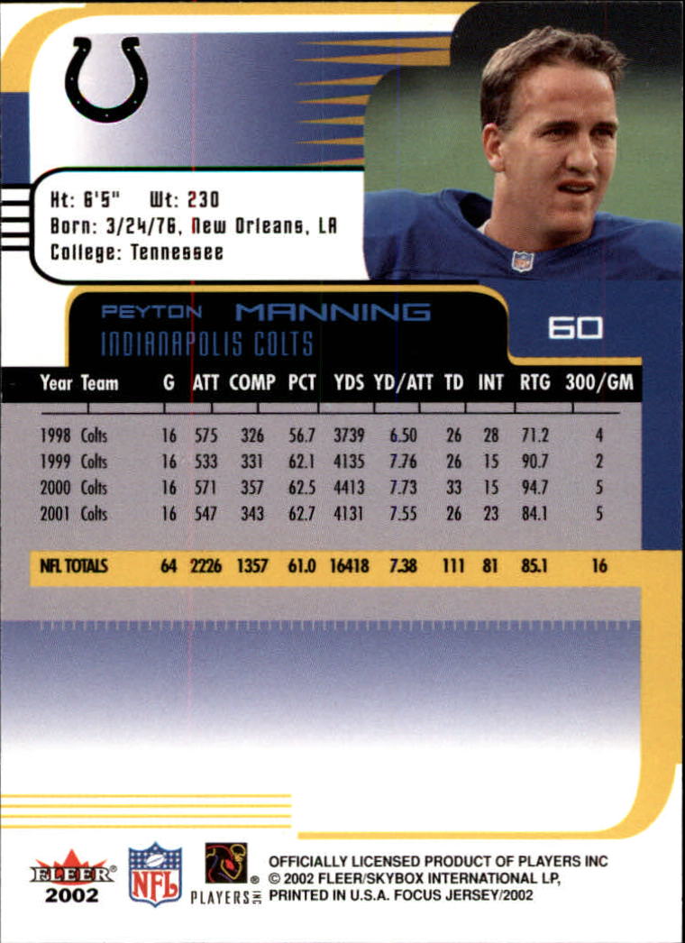 2002 Focus JE (Fleer) Football "Main Set" Cards - Picture 121 of 225