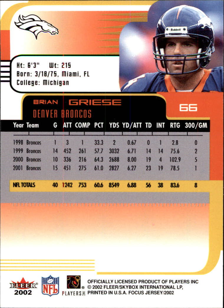 2002 Focus JE (Fleer) Football "Main Set" Cards - Picture 133 of 225