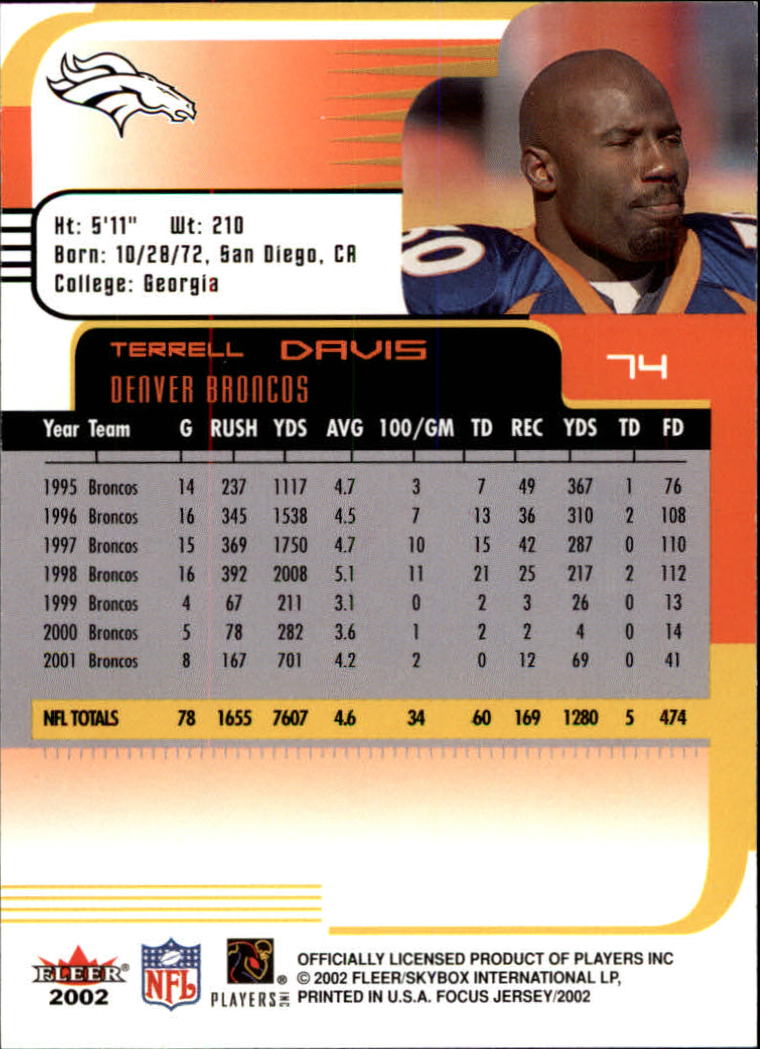2002 Focus JE (Fleer) Football "Main Set" Cards - Picture 149 of 225
