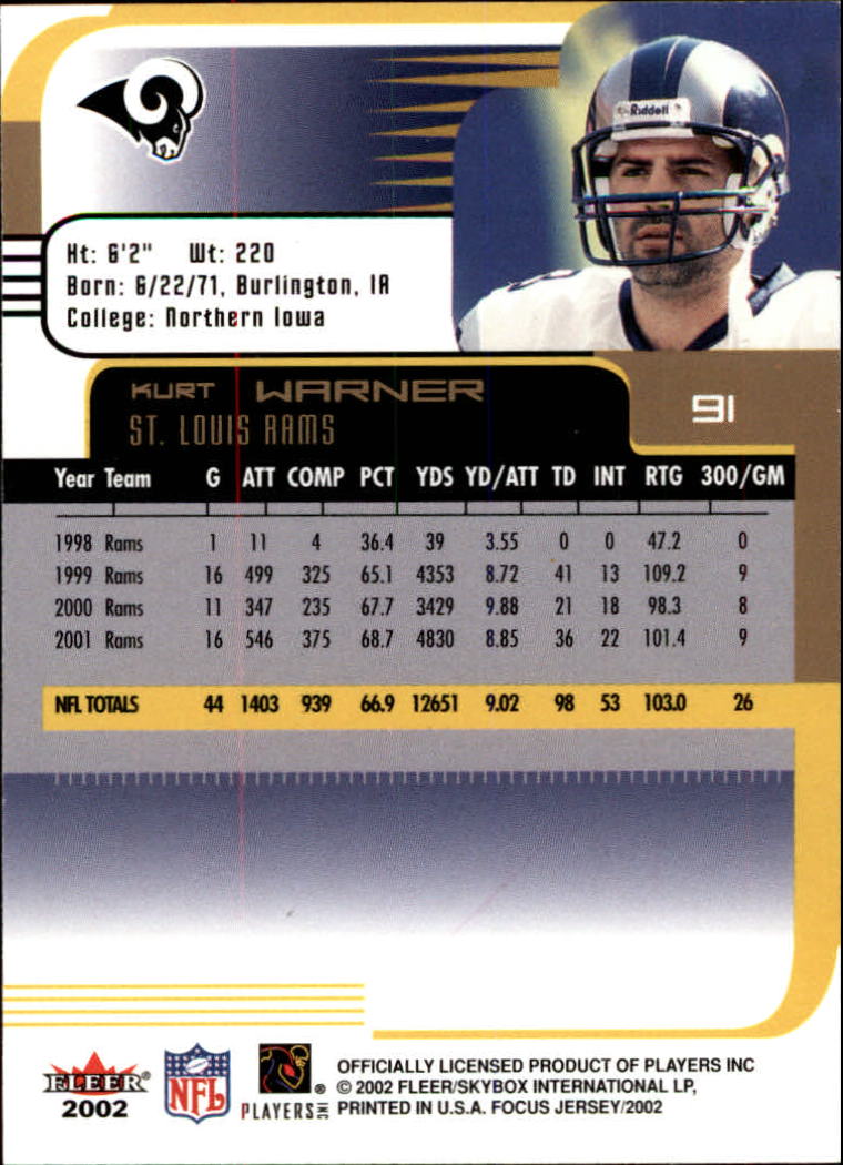 2002 Focus JE (Fleer) Football "Main Set" Cards - Picture 183 of 225