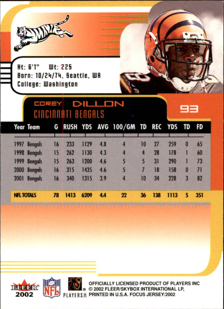 2002 Focus JE (Fleer) Football "Main Set" Cards - Picture 187 of 225