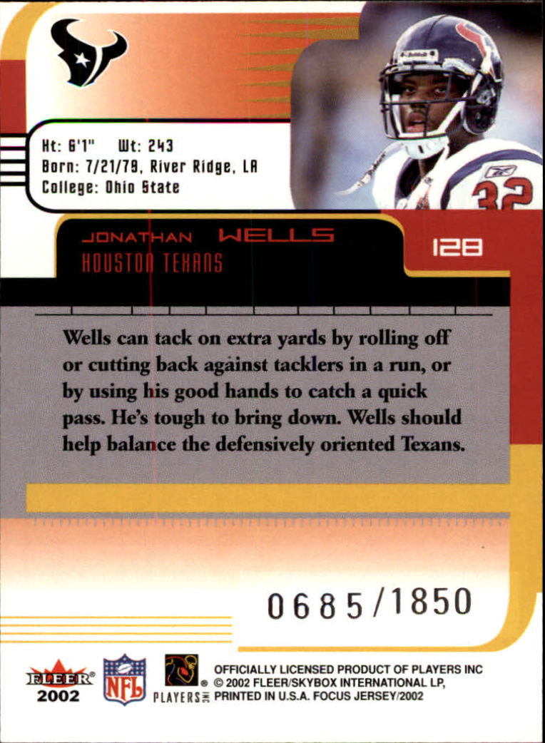 2002 Focus JE (Fleer) Football "Main Set" Cards - Picture 211 of 225