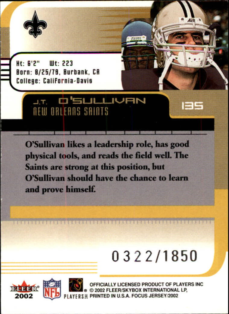 2002 Focus JE (Fleer) Football "Main Set" Cards - Picture 213 of 225