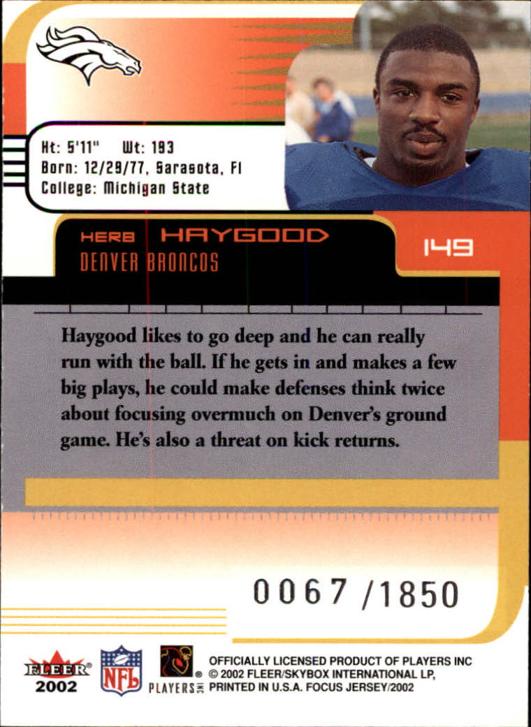 2002 Focus JE (Fleer) Football "Main Set" Cards - Picture 219 of 225