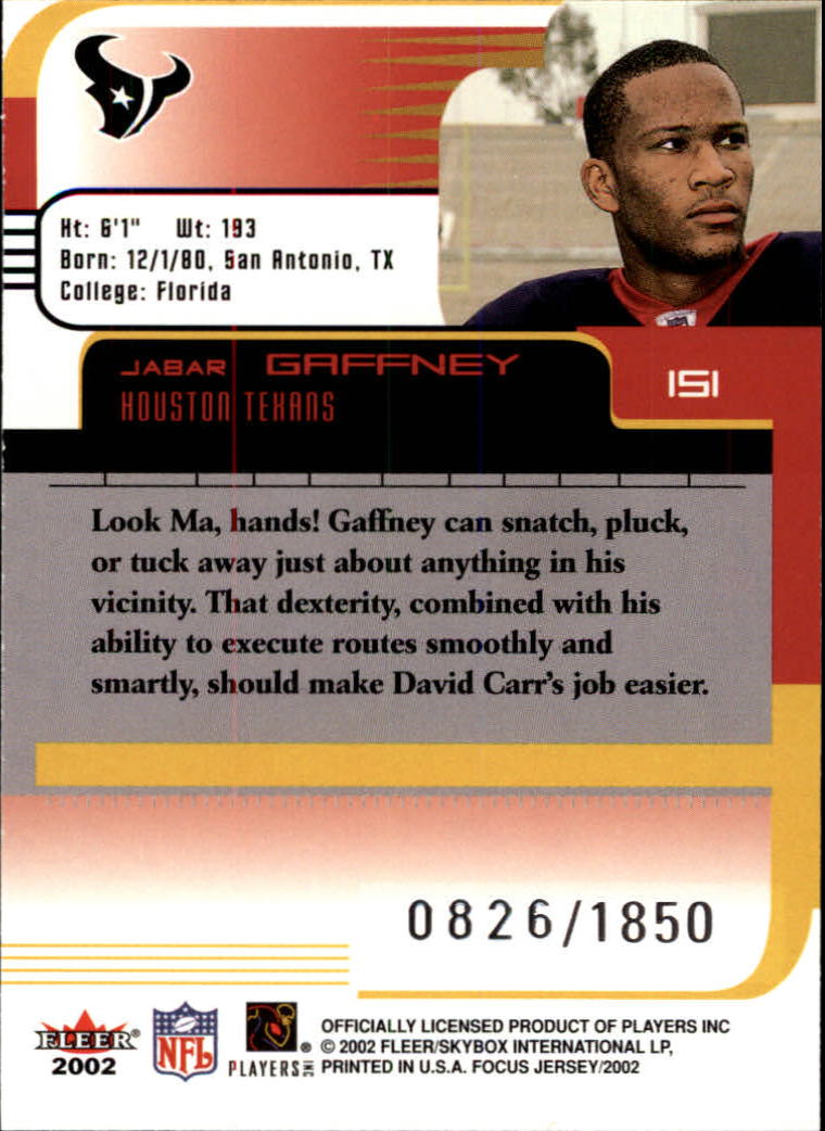 2002 Focus JE (Fleer) Football "Main Set" Cards - Picture 221 of 225