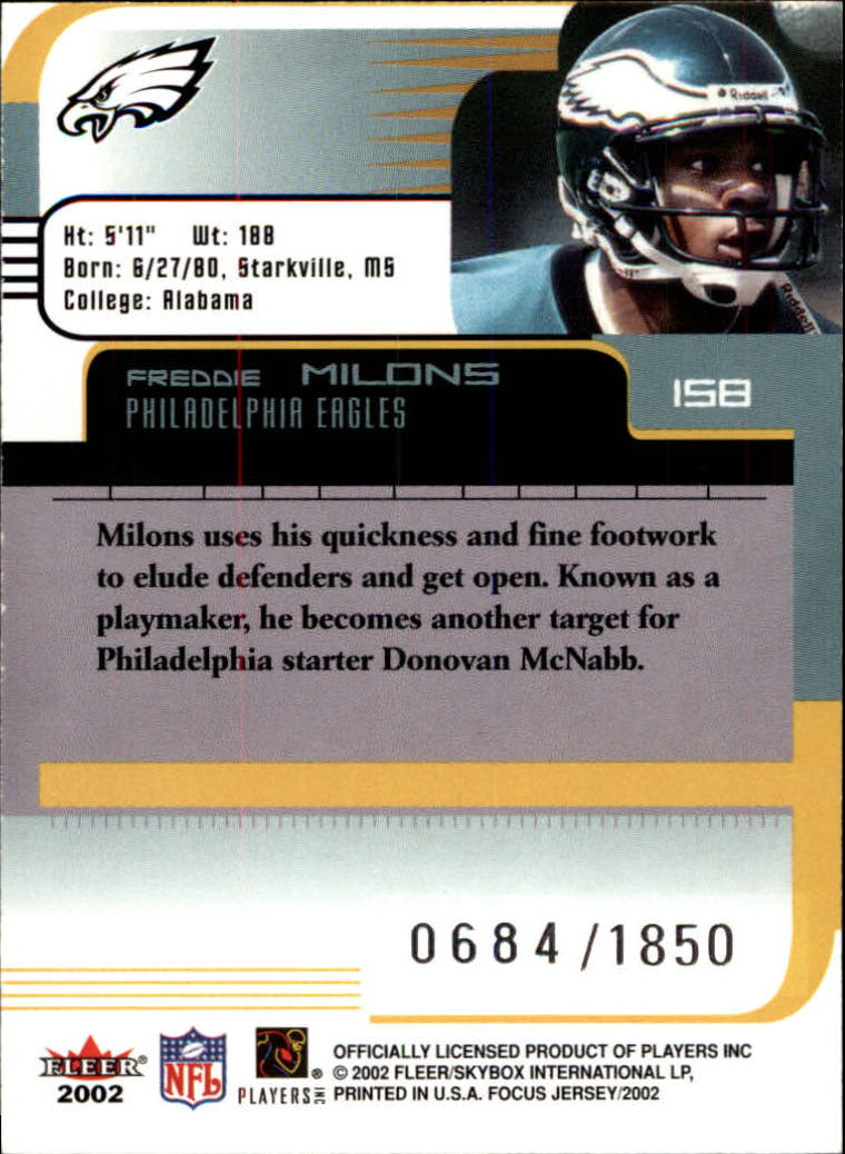 2002 Focus JE (Fleer) Football "Main Set" Cards - Picture 223 of 225