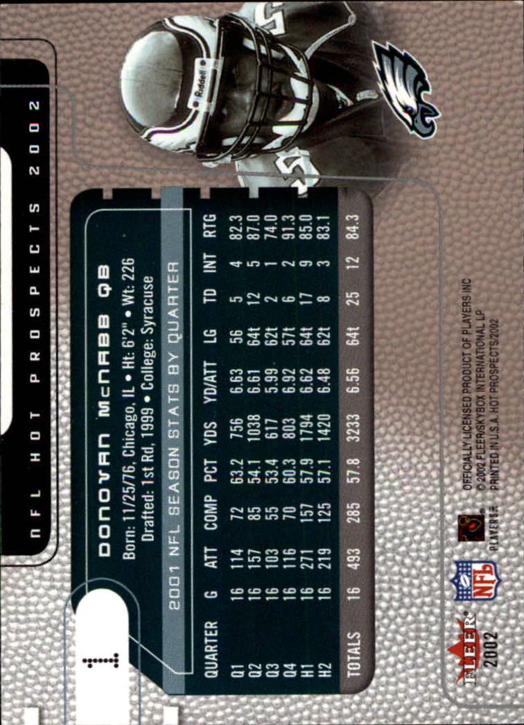 2002 Hot Prospects (Fleer) Football "Main Set" Cards - Picture 3 of 105