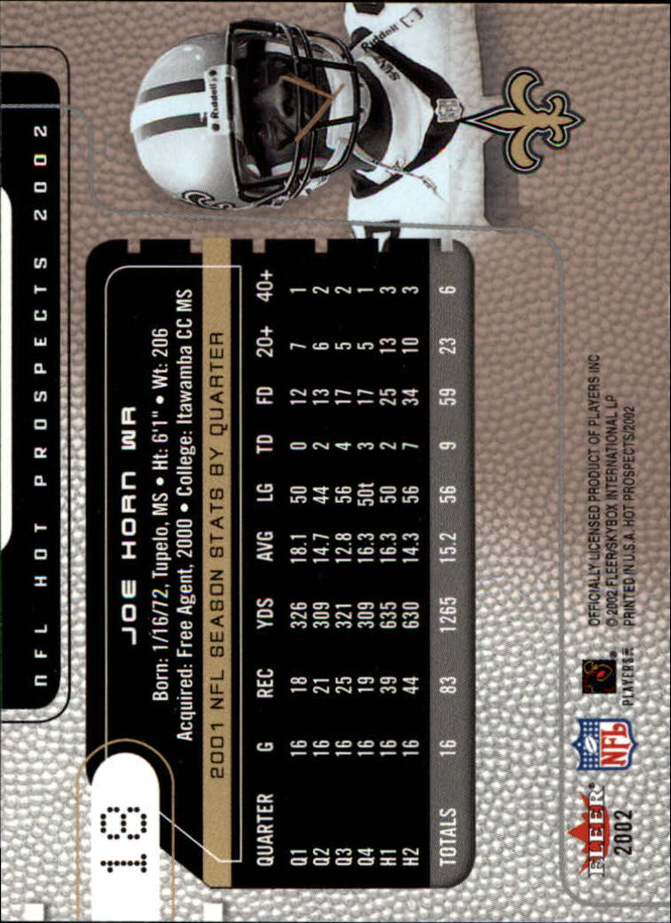 2002 Hot Prospects (Fleer) Football "Main Set" Cards - Picture 23 of 105