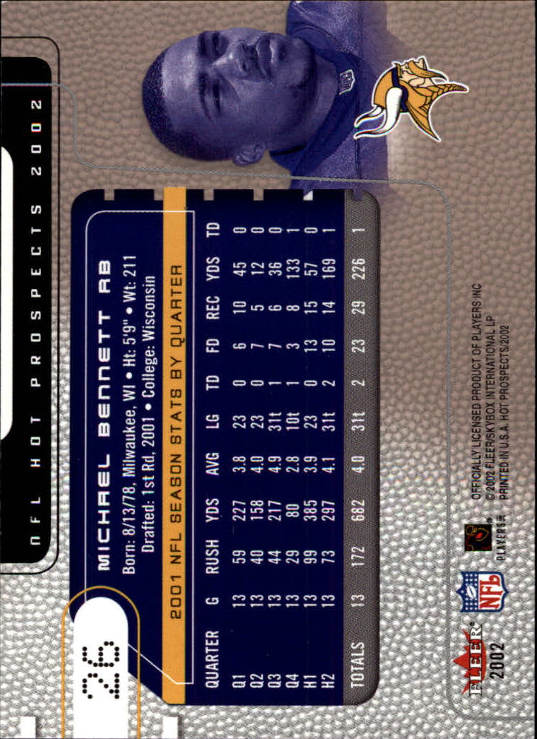 2002 Hot Prospects (Fleer) Football "Main Set" Cards - Picture 27 of 105