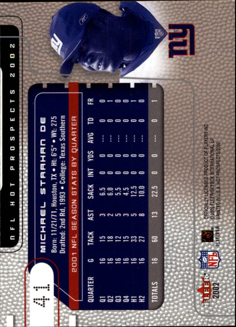2002 Hot Prospects (Fleer) Football "Main Set" Cards - Picture 49 of 105