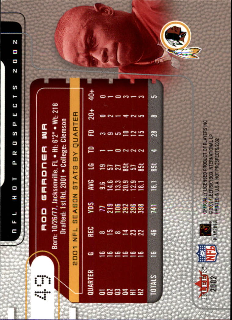 2002 Hot Prospects (Fleer) Football "Main Set" Cards - Picture 61 of 105