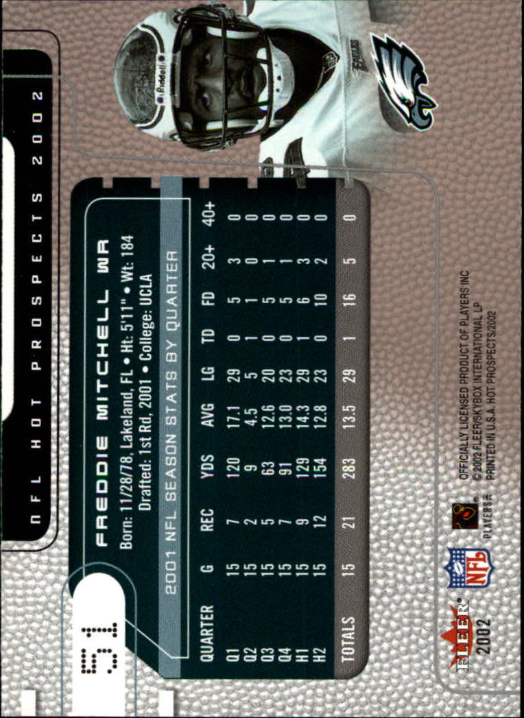 2002 Hot Prospects (Fleer) Football "Main Set" Cards - Picture 63 of 105