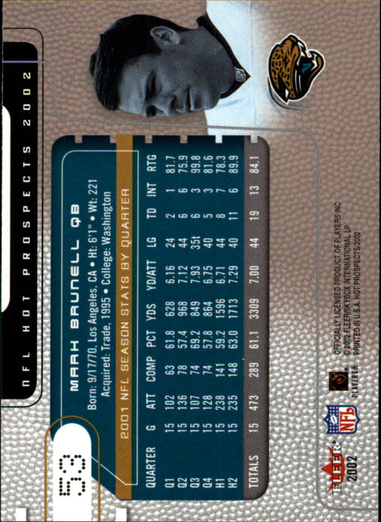 2002 Hot Prospects (Fleer) Football "Main Set" Cards - Picture 67 of 105