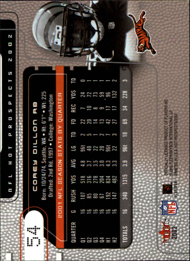 2002 Hot Prospects (Fleer) Football "Main Set" Cards - Picture 69 of 105