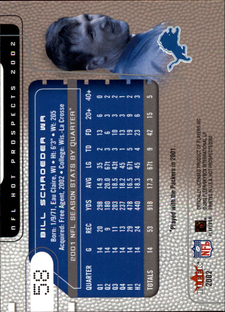 2002 Hot Prospects (Fleer) Football "Main Set" Cards - Picture 75 of 105
