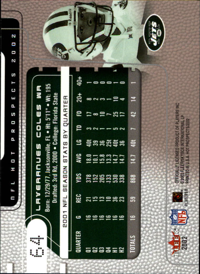 2002 Hot Prospects (Fleer) Football "Main Set" Cards - Picture 81 of 105