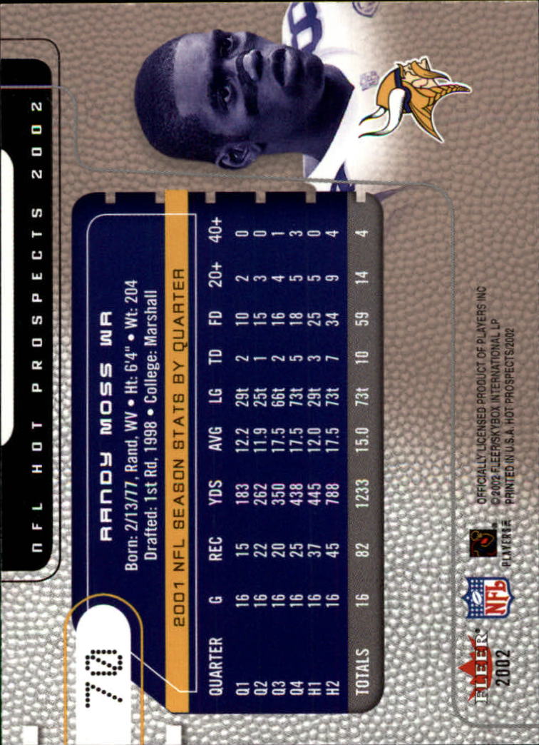 2002 Hot Prospects (Fleer) Football "Main Set" Cards - Picture 89 of 105