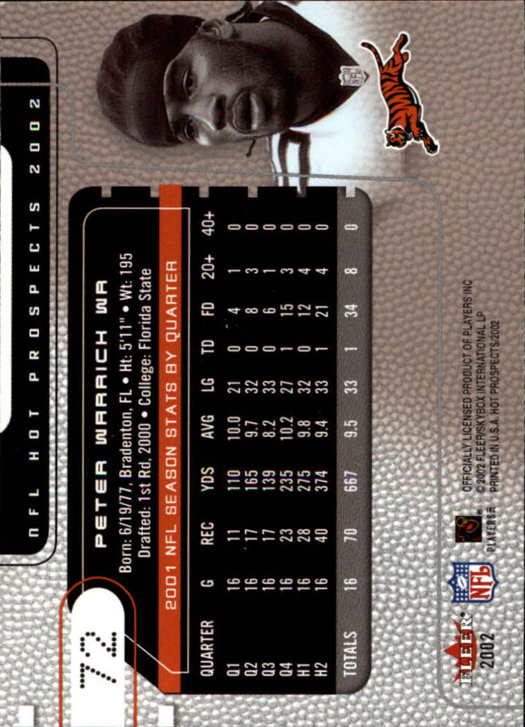 2002 Hot Prospects (Fleer) Football "Main Set" Cards - Picture 93 of 105