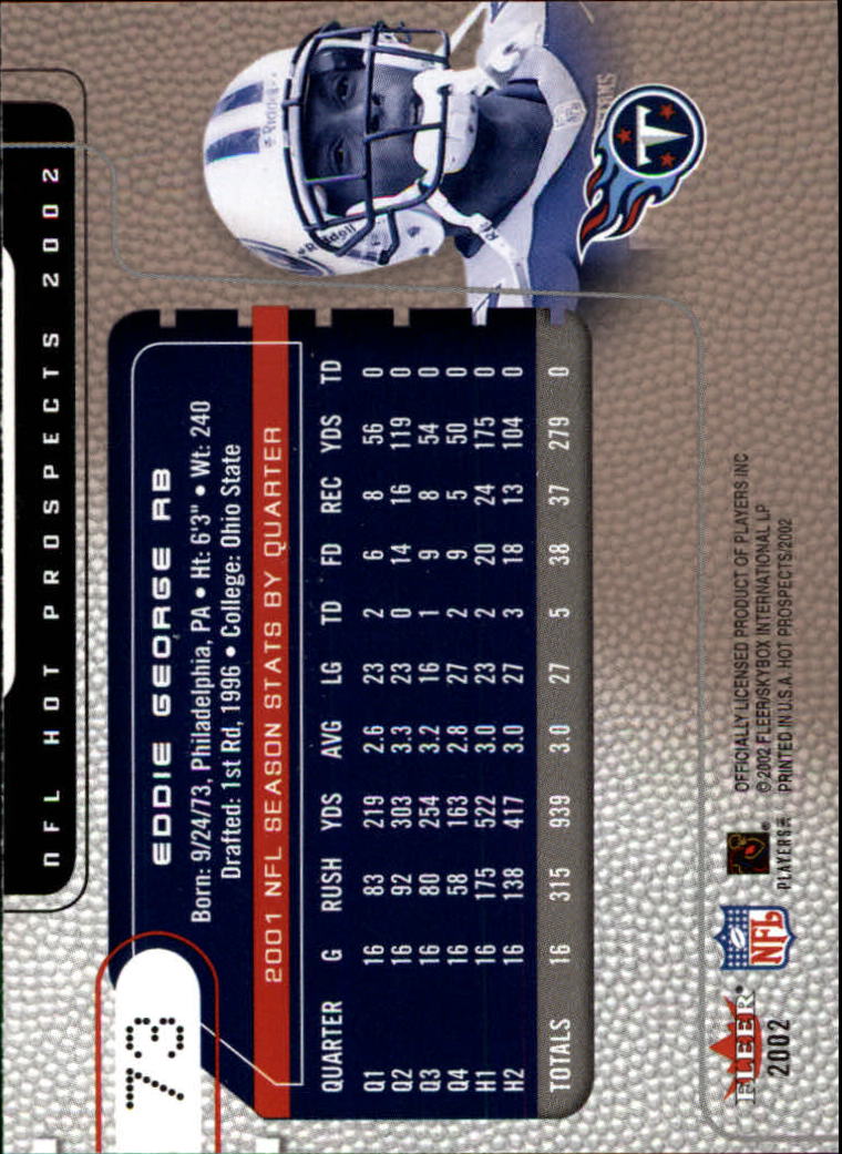 2002 Hot Prospects (Fleer) Football "Main Set" Cards - Picture 95 of 105