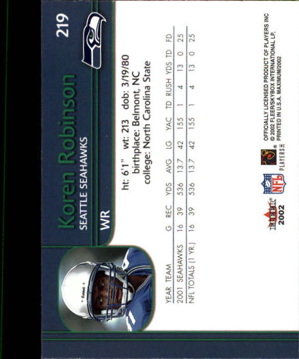 2002 Maximum (Fleer) Football "Main Set" Cards - Picture 37 of 53