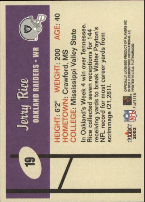 Jerry Rice cards (2000-2022) 49ers Raiders - You Choose - Bild 99 von 227
