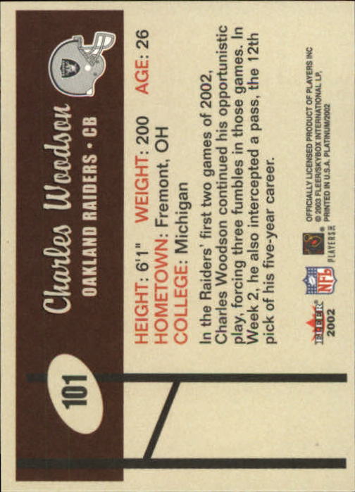 2002 Platinum (Fleer) Football Cards - Bild 24 von 24
