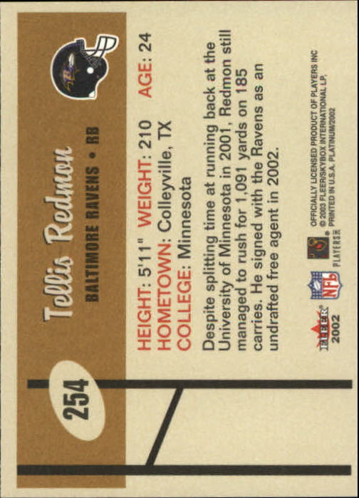2002 Platinum (Fleer) Football Cards - Bild 16 von 24
