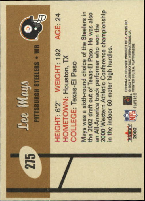 2002 Platinum (Fleer) Football Cards - Bild 10 von 24