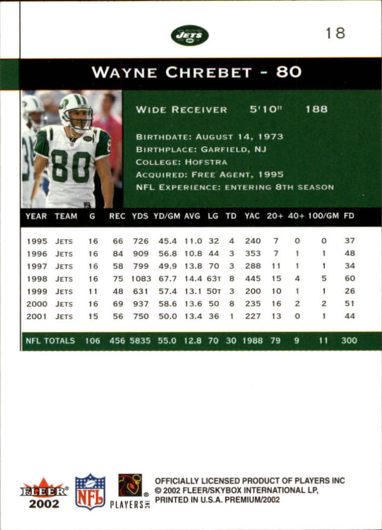 2002 Premium (Fleer) Football "Main Set" Cards - Picture 25 of 177