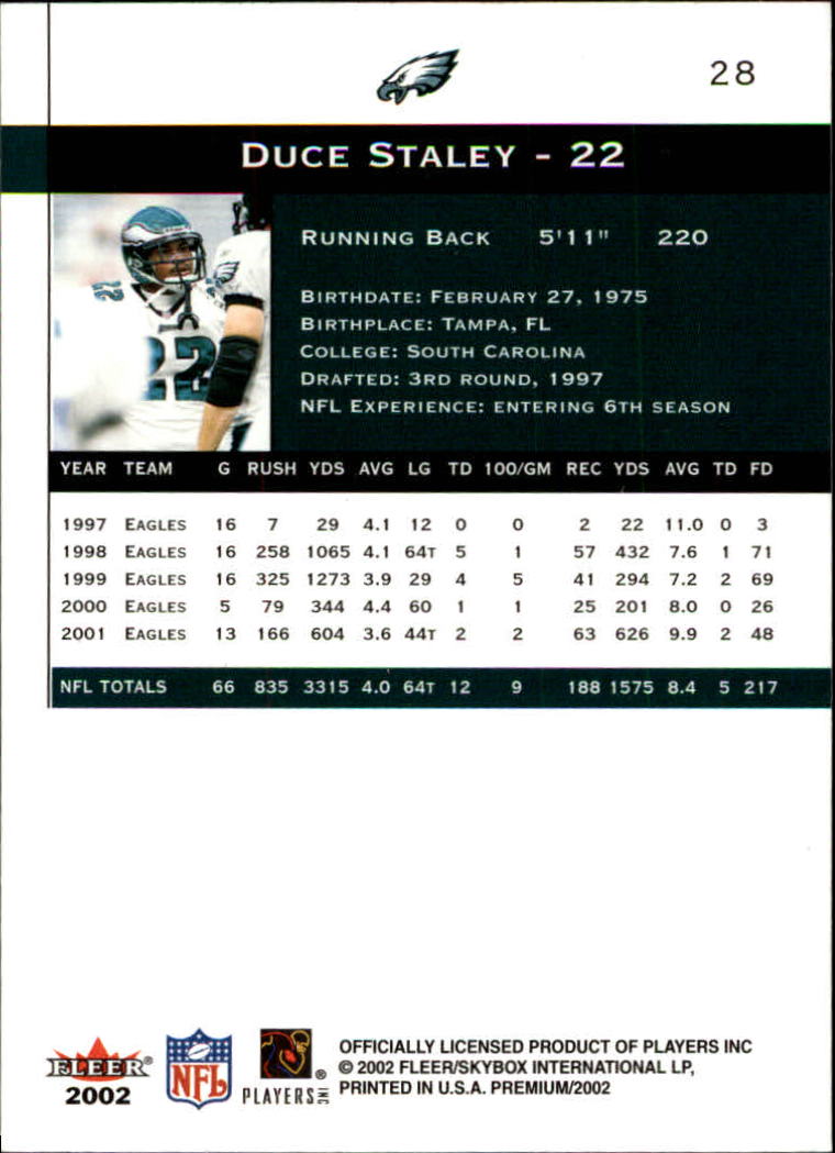 2002 Premium (Fleer) Football "Main Set" Cards - Picture 35 of 177