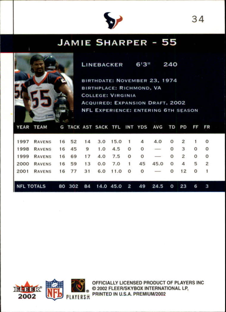 2002 Premium (Fleer) Football "Main Set" Cards - Picture 45 of 177