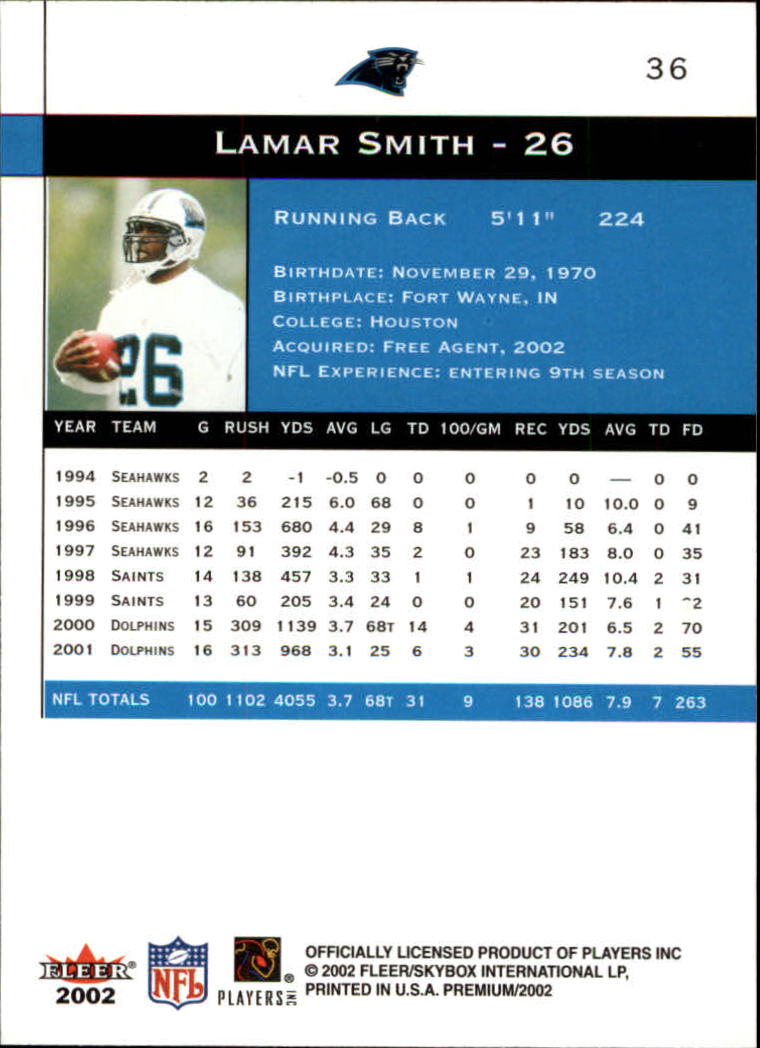 2002 Premium (Fleer) Football "Main Set" Cards - Picture 47 of 177