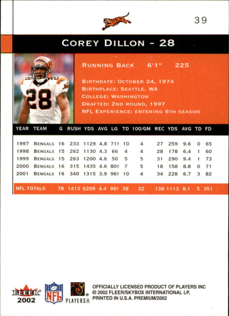 2002 Premium (Fleer) Football "Main Set" Cards - Picture 53 of 177
