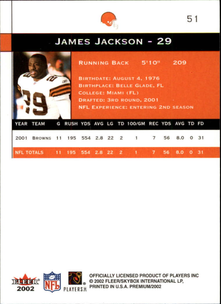 2002 Premium (Fleer) Football "Main Set" Cards - Picture 67 of 177