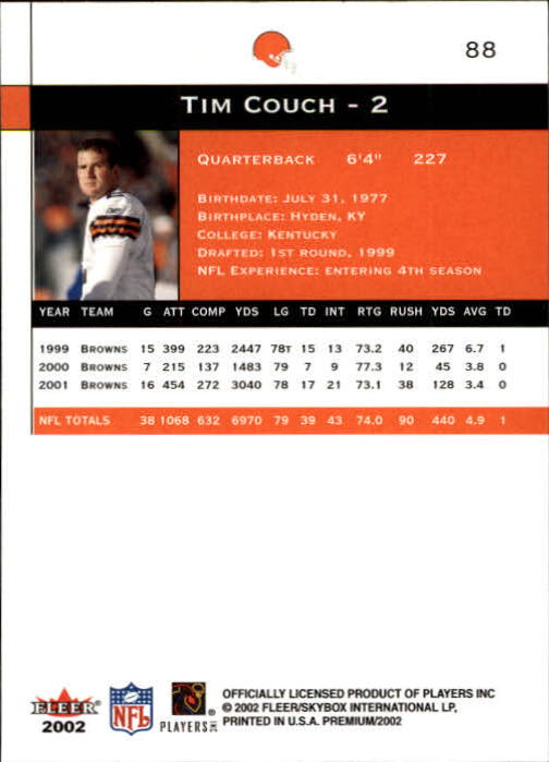 2002 Premium (Fleer) Football "Main Set" Cards - Picture 101 of 177