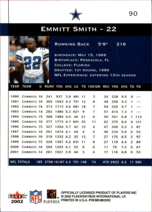 2002 Premium (Fleer) Football "Main Set" Cards - Picture 103 of 177