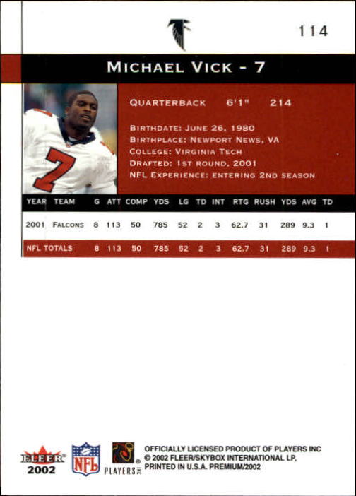 2002 Premium (Fleer) Football "Main Set" Cards - Picture 121 of 177