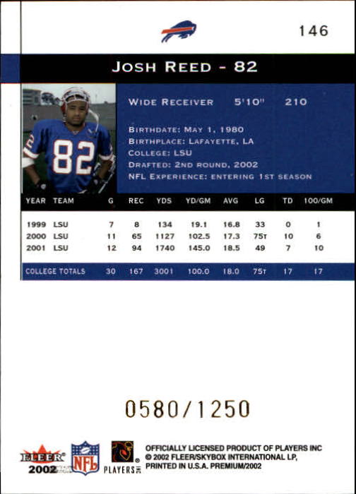 2002 Premium (Fleer) Football "Main Set" Cards - Picture 139 of 177