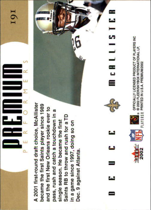 2002 Premium (Fleer) Football "Main Set" Cards - Picture 167 of 177