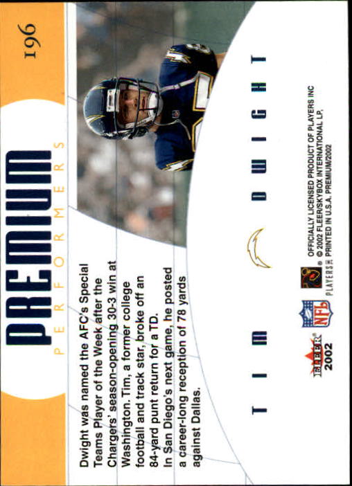 2002 Premium (Fleer) Football "Main Set" Cards - Picture 173 of 177