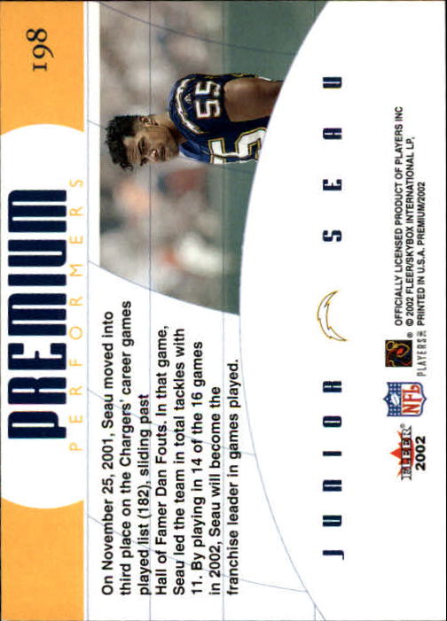 2002 Premium (Fleer) Football "Main Set" Cards - Picture 175 of 177