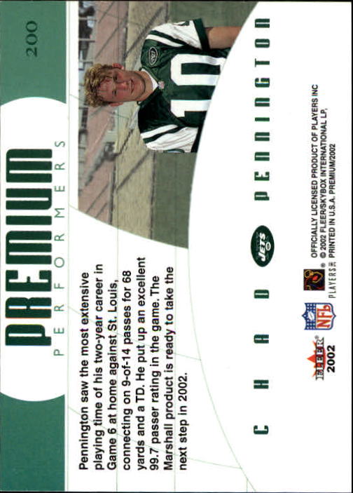 2002 Premium (Fleer) Football "Main Set" Cards - Picture 177 of 177