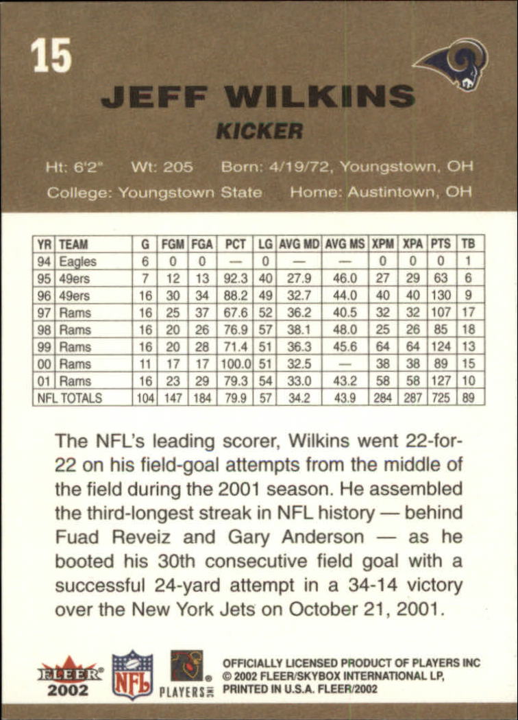 A8924- 2002 Fleer Tradition Fußball Karte #S 1-200 -du Pick- 15 + Free US Schiff - Bild 29 von 365