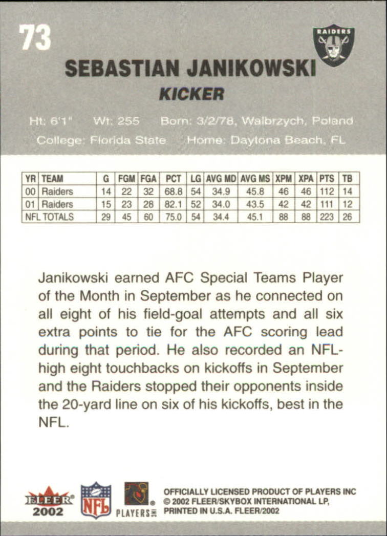 A8924- 2002 Fleer Tradition Fußball Karte #S 1-200 -du Pick- 15 + Free US Schiff - Bild 133 von 365